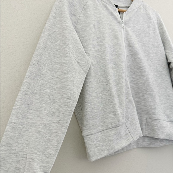 NEW Bobi Light Grey Zip Up Bomber Jacket - Picture 6 of 8